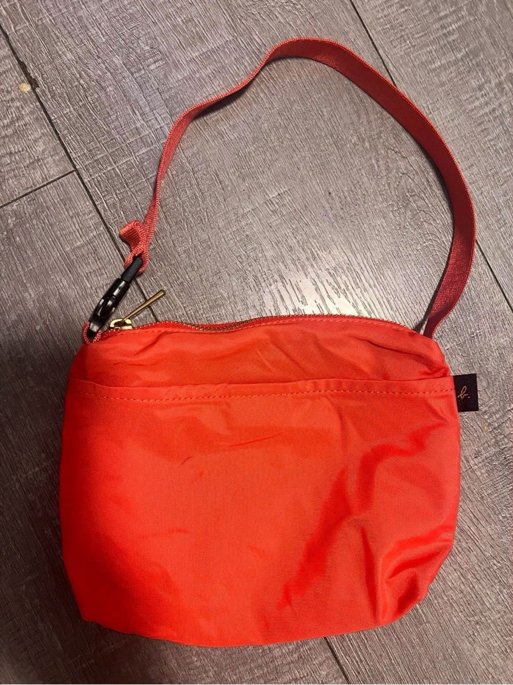 Agnes B. mini coral nylon hand bag